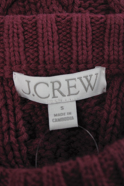 J Crew Women Purple Cotton Crew Neck Pullover Sweater Long Sleeve Size S