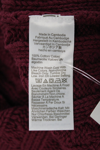 J Crew Women Purple Cotton Crew Neck Pullover Sweater Long Sleeve Size S