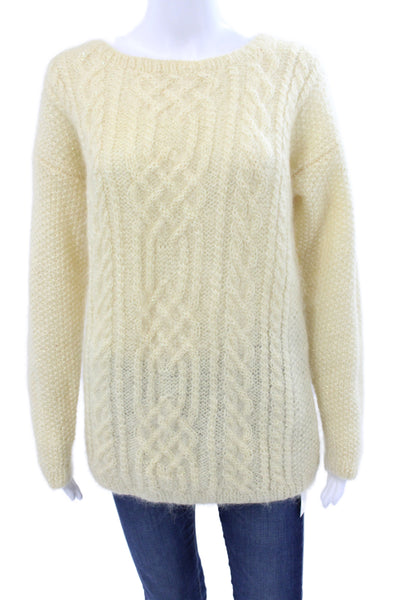 Linda Allard Ellen Tracy Unisex Beige Mohair Blend Pullover Sweater Size 0P