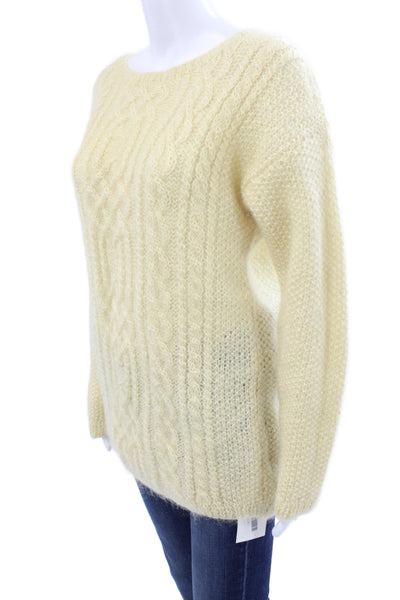 Linda Allard Ellen Tracy Unisex Beige Mohair Blend Pullover Sweater Size 0P