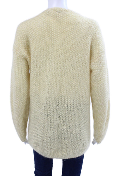 Linda Allard Ellen Tracy Unisex Beige Mohair Blend Pullover Sweater Size 0P