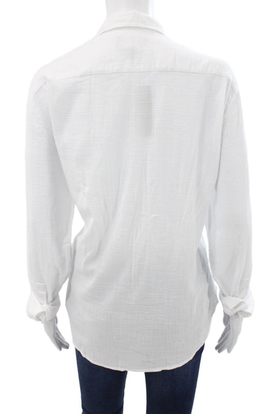 J Crew Womens Collared Long Sleeve Button-Up Cotton Wool Classic White Size 4
