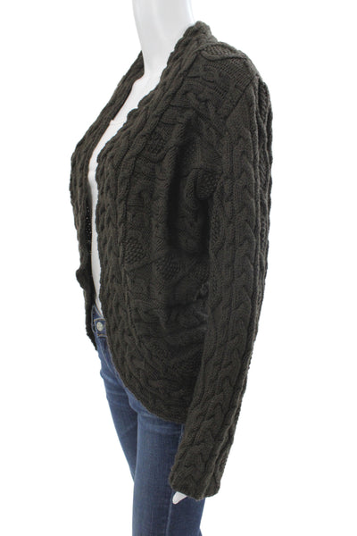 Lafayette 148 New York Unisex Dark Gray Wool Cardigan Long Sleeve Size M