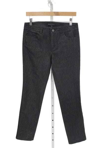 Lafayette 148 New York Womens Ankle Straight Dark Gray Jeans Mid Rise Size 4