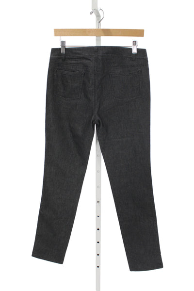 Lafayette 148 New York Womens Ankle Straight Dark Gray Jeans Mid Rise Size 4