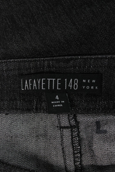 Lafayette 148 New York Womens Ankle Straight Dark Gray Jeans Mid Rise Size 4