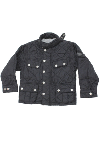 Barbour Boys Front Zip Long Sleeve Quilted Jacket Black Size 2-3 2XS