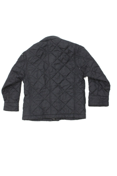 Barbour Boys Front Zip Long Sleeve Quilted Jacket Black Size 2-3 2XS
