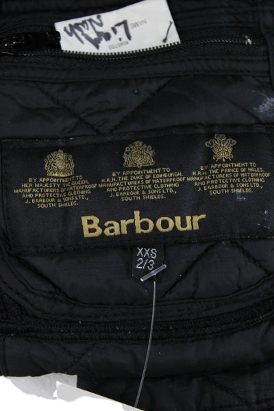Barbour Boys Front Zip Long Sleeve Quilted Jacket Black Size 2-3 2XS