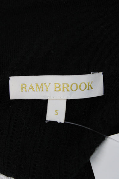 Ramy Brook Unisex Black Cardigan Button Long Sleeve Silk Cashmere Size S