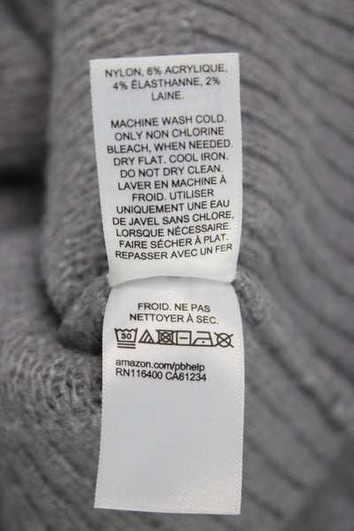 Le Bop Unisex Pullover Fair Isle Crew Neck Gray Sweater Size S