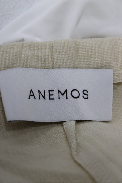 ANEMOS Women Cropped Basic Beige Sleeveless Zip Viscose Top Size S