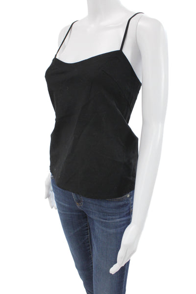 El Bagus Women Basic Camisole Black Cotton Sleeveless Solid Size 1