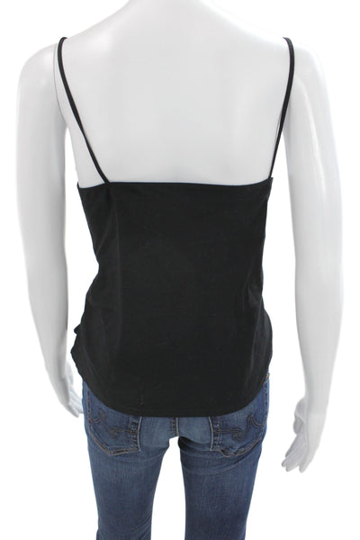 El Bagus Women Basic Camisole Black Cotton Sleeveless Solid Size 1