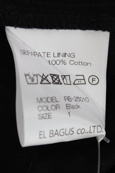 El Bagus Women Basic Camisole Black Cotton Sleeveless Solid Size 1