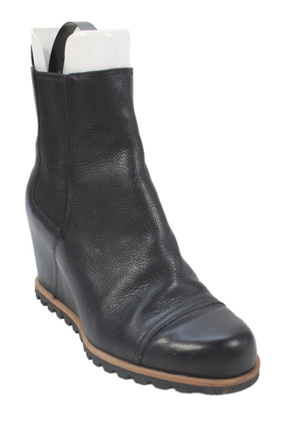 Ugg Womens Platform Wedge Leather Ankle Boot Size   8
