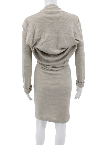 Stella McCartney Womens Beige Bodycon Sweater Dress Cotton Long Sleeve Size 36