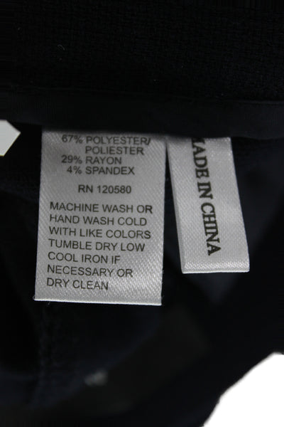 Amanda + Chelsea Unisex Dress Pants Dark Blue Button Solid Size 2