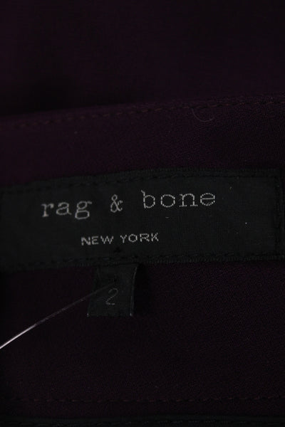 Rag & Bone Womens Purple Ankle Cropped Dress Pants Size 2