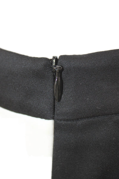 St. John Women Ankle Dress Pants Black Striped Cotton Blend Size 4