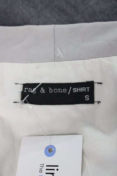 Rag & Bone Womens Collard Button Down Gray Size S