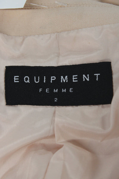 Equipment Femme Womens Collard button Blazer Pink Size 2