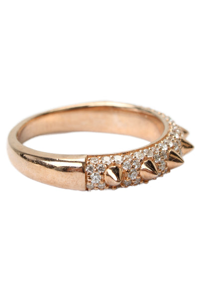 APM Monaco Womens RG Plated 925 Silver Cubic Zirconia Hérisson Spike Ring Sz 7