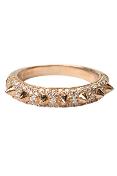 APM Monaco Womens RG Plated 925 Silver Cubic Zirconia Hérisson Spike Ring Sz 7