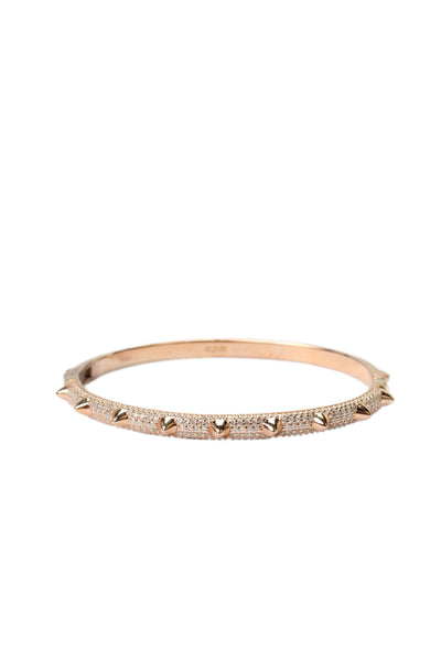 APM Monaco Womens R-Gold Plated 925 Silver Cubic Zirconia Hérisson Spike Bangle