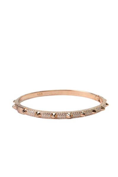 APM Monaco Womens R-Gold Plated 925 Silver Cubic Zirconia Hérisson Spike Bangle