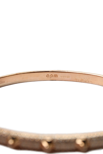 APM Monaco Womens R-Gold Plated 925 Silver Cubic Zirconia Hérisson Spike Bangle