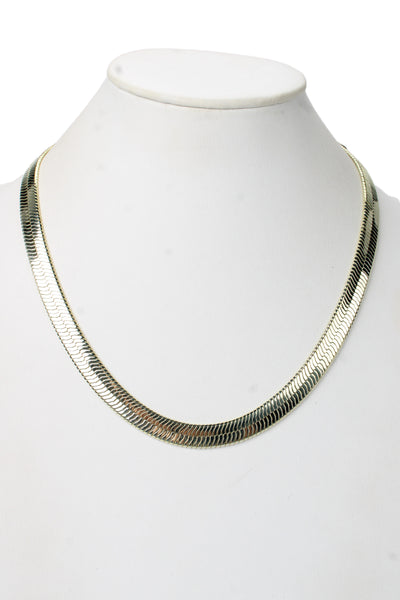 Melinda Maria Womens Gold Plated Wide Herringbone Necklace 21"