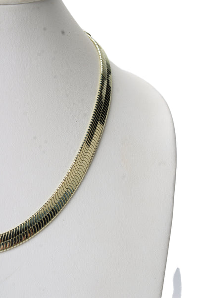 Melinda Maria Womens Gold Plated Wide Herringbone Necklace 21"