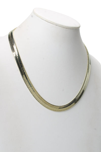 Melinda Maria Womens Gold Plated Wide Herringbone Necklace 21"