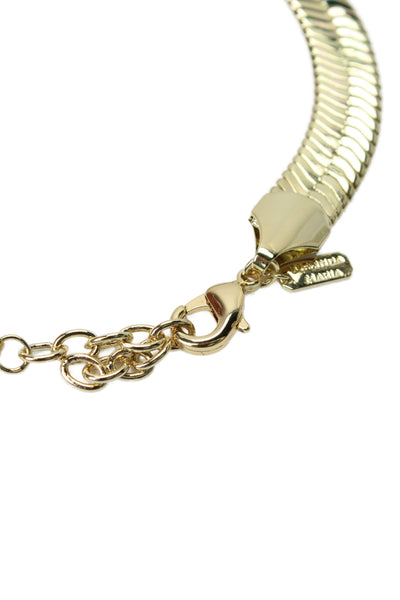 Melinda Maria Womens Gold Plated Wide Herringbone Necklace 21"