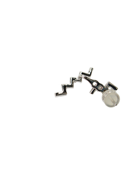 APM Monaco Womens 925 Silver Cubic Zirconia Up + Down Enhancer Earrings