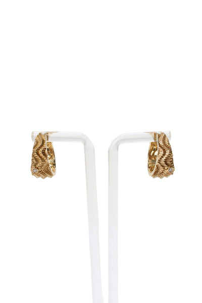 Yvonne Leon Womens 9K Yellow Gold Diamond Accent Berlingot Hoop Earrings 12g