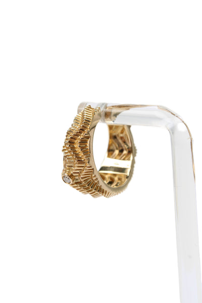 Yvonne Leon Womens 9K Yellow Gold Diamond Accent Berlingot Hoop Earrings 12g