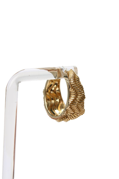 Yvonne Leon Womens 9K Yellow Gold Diamond Accent Berlingot Hoop Earrings 12g