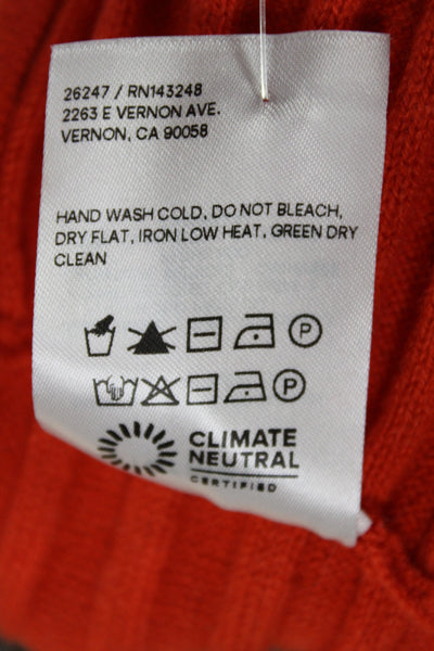 Reformation Women Cropped Sleeveless Cashmere Blend Orange Top Size XS