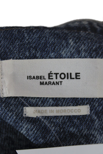 Isabel Marant Etoile Women Blue Snap Cotton Long Sleeve 80s Fall Jacket Size 34