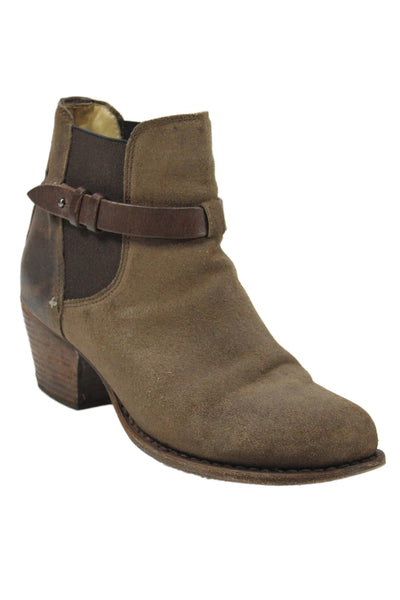 Rag & Bone Womens Slip On Block Heel Suede Ankle Booties Brown Size 39