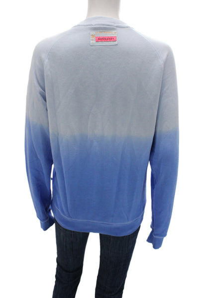 Scotch & Soda Womens Pullover Sweatshirt Light Blue Graphic Beach Size S