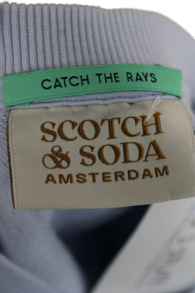 Scotch & Soda Womens Pullover Sweatshirt Light Blue Graphic Beach Size S