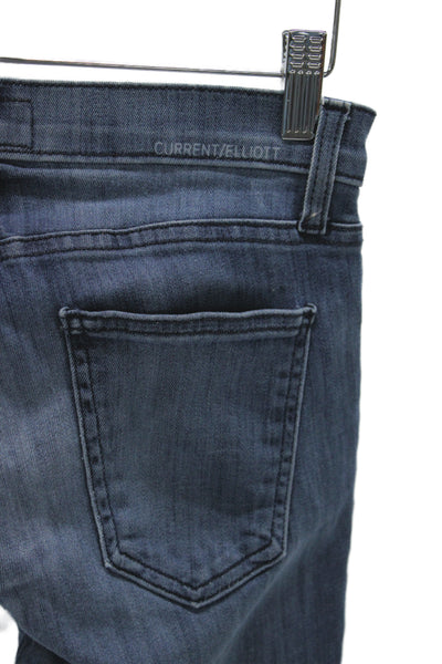 Current/Elliott Womens Skinny Ankle High Waist Dark Blue Jeans Size 24