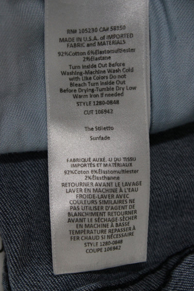 Current/Elliott Womens Skinny Ankle High Waist Dark Blue Jeans Size 24