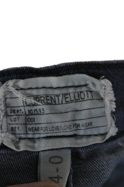 Current/Elliott Womens Skinny Ankle High Waist Dark Blue Jeans Size 24