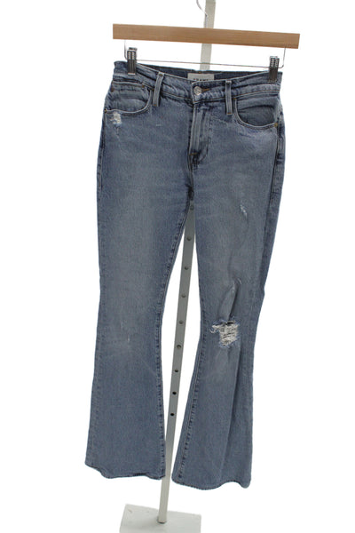 Frame Womens Bootcut Flared Jeans Blue High Waist 100% Cotton Size 24