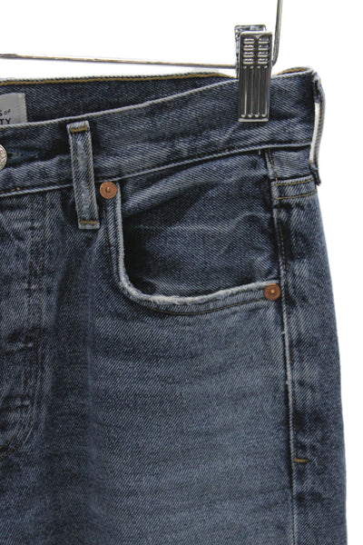 Citizens of Humanity Unisex Cropped Straight Jeans Dark Blue High Waist Size 24