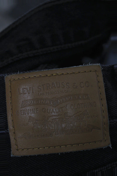 Levis Unisex Black Straight High Waist Jeans Size 26